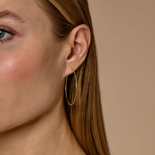 1 3/4” Gold Skinny Hoop Earrings