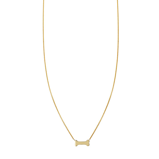 14k gold dog bone necklace - playful pet-inspired pendant for animal lovers
