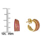 Ruby Triple Hoop Earrings