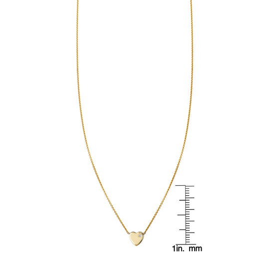 1Pt. Diamond Flat Heart Gold Necklace
