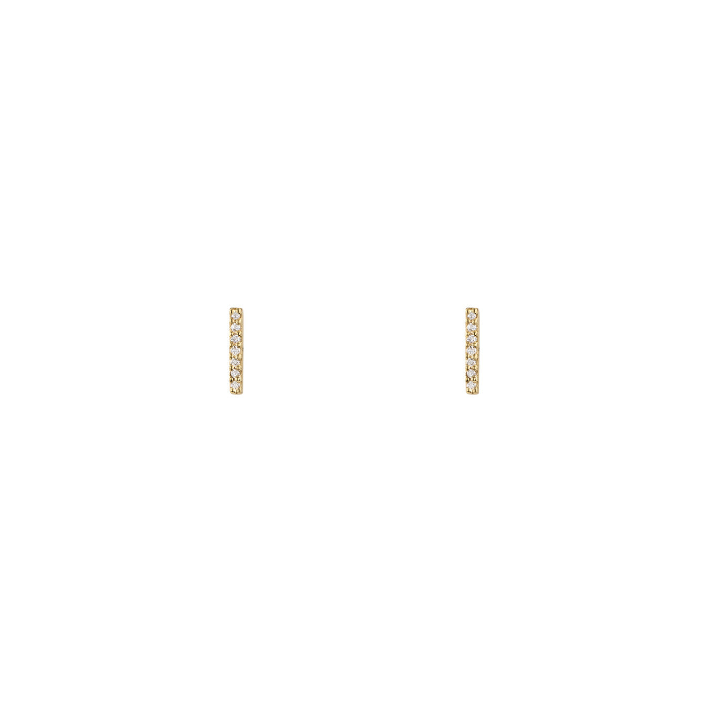7mm diamond staple stud earrings - minimalist sparkly everyday earrings