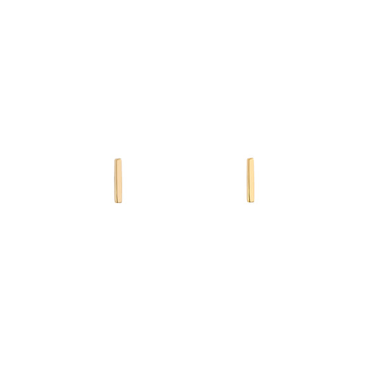 7mm gold staple stud earrings - minimalist everyday earrings