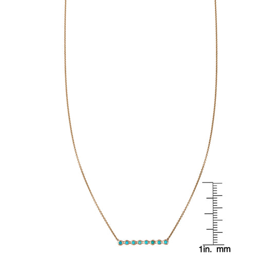 Bezel Set Turquoise Bar Necklace