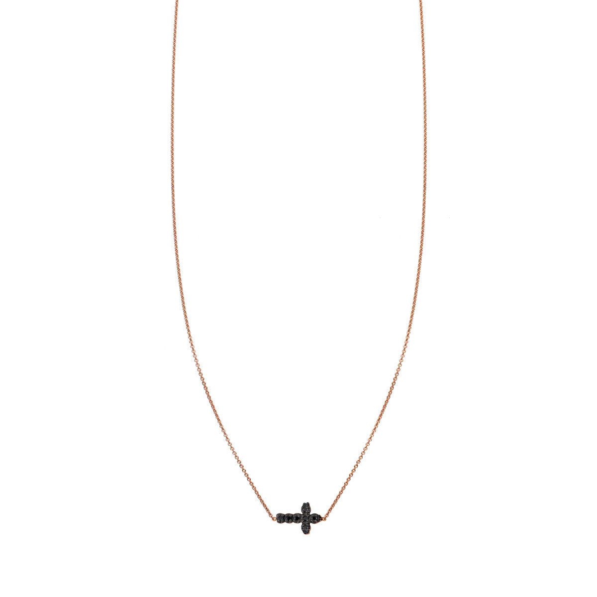 black diamond cross necklace PRN 015