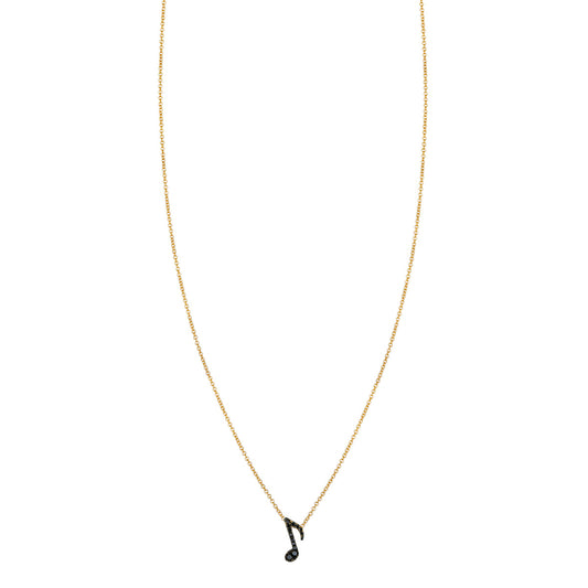 Black Diamond Eighth Note Necklace