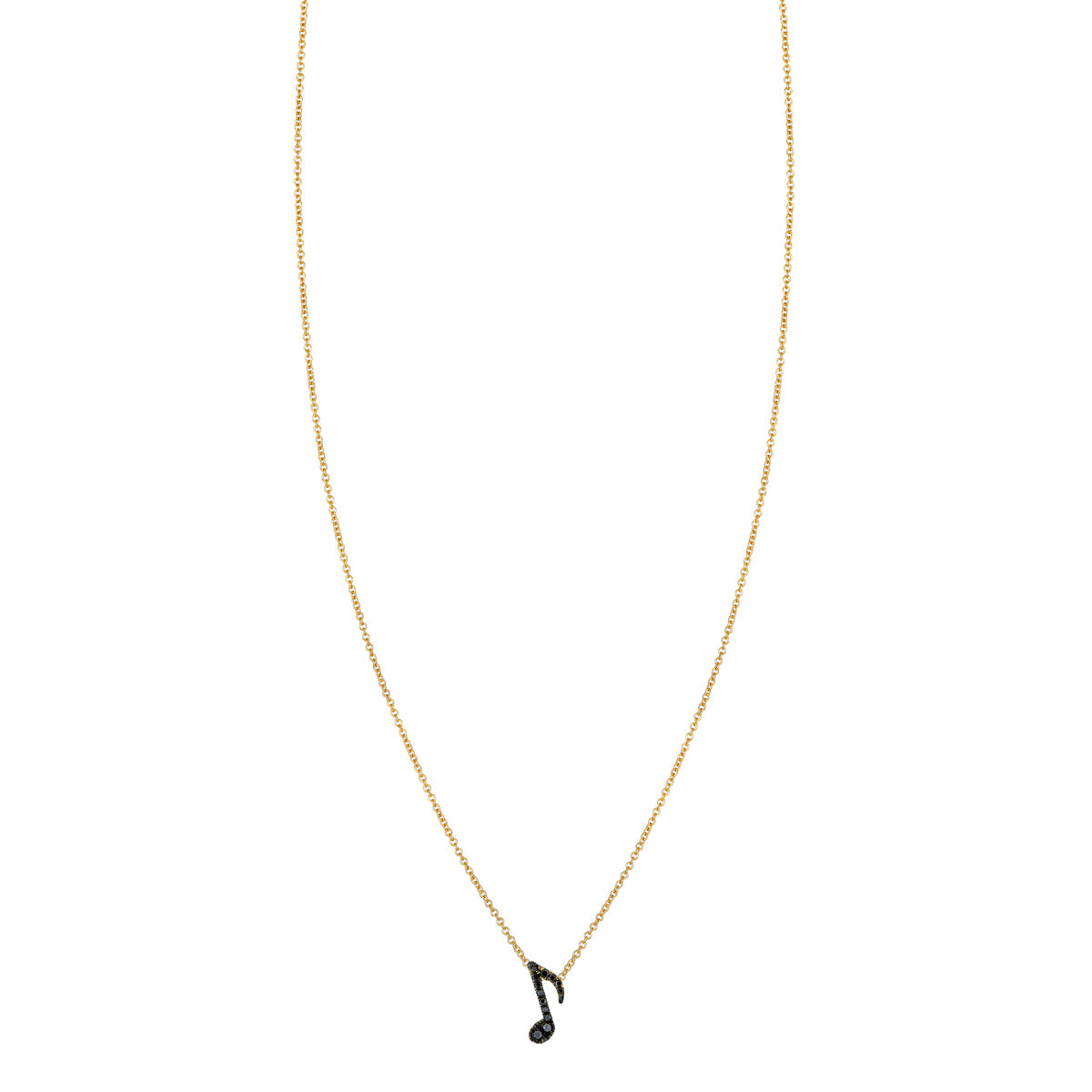 Black Diamond Eighth Note Necklace