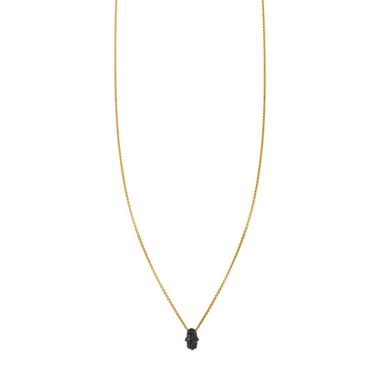 black diamond hamsa hand necklace prn 421 14bd