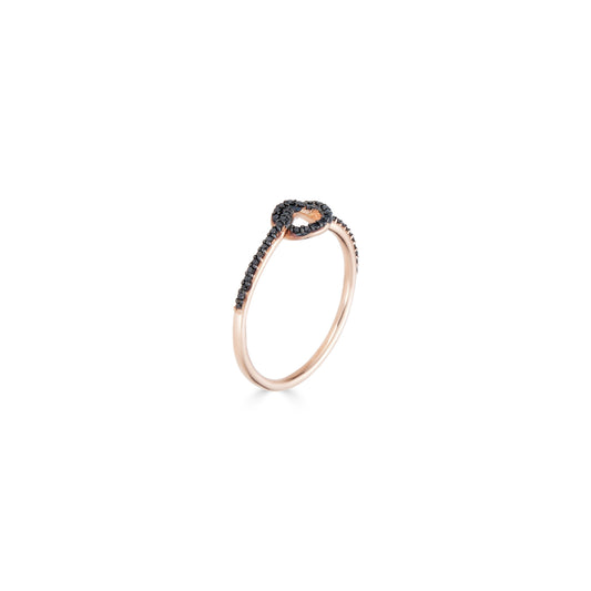 Black Diamond Love Knot Ring