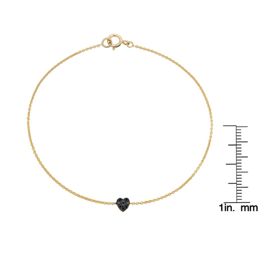 Black Diamond Tiny Heart Bracelet