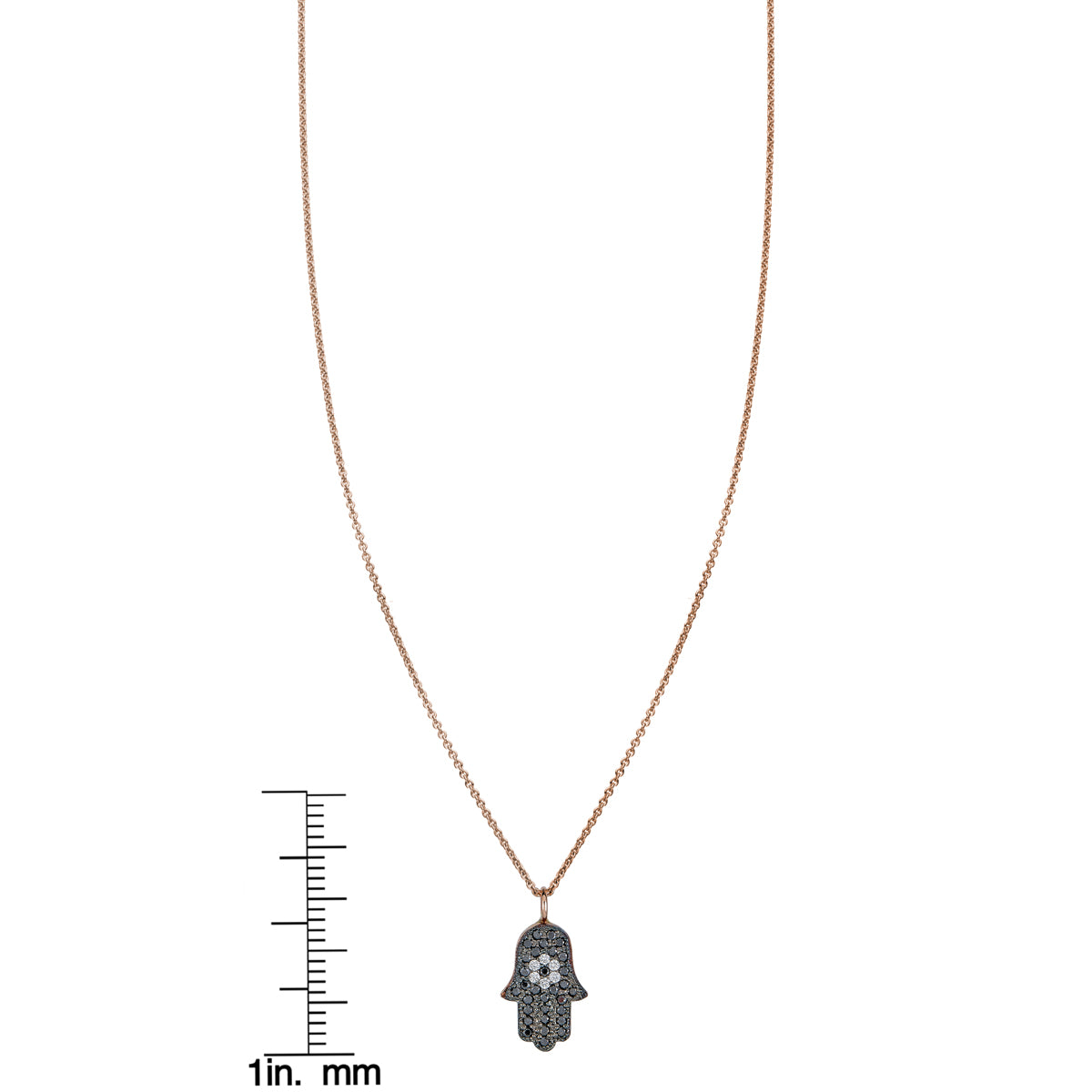 black white diamond evil eye hamsa necklace_1