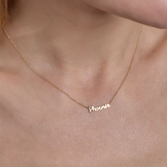 14K Signature Necklace Gold