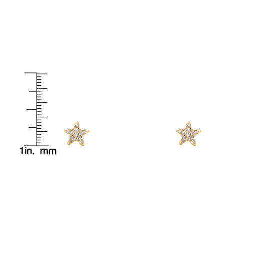 Curved Star Diamond Earrings
