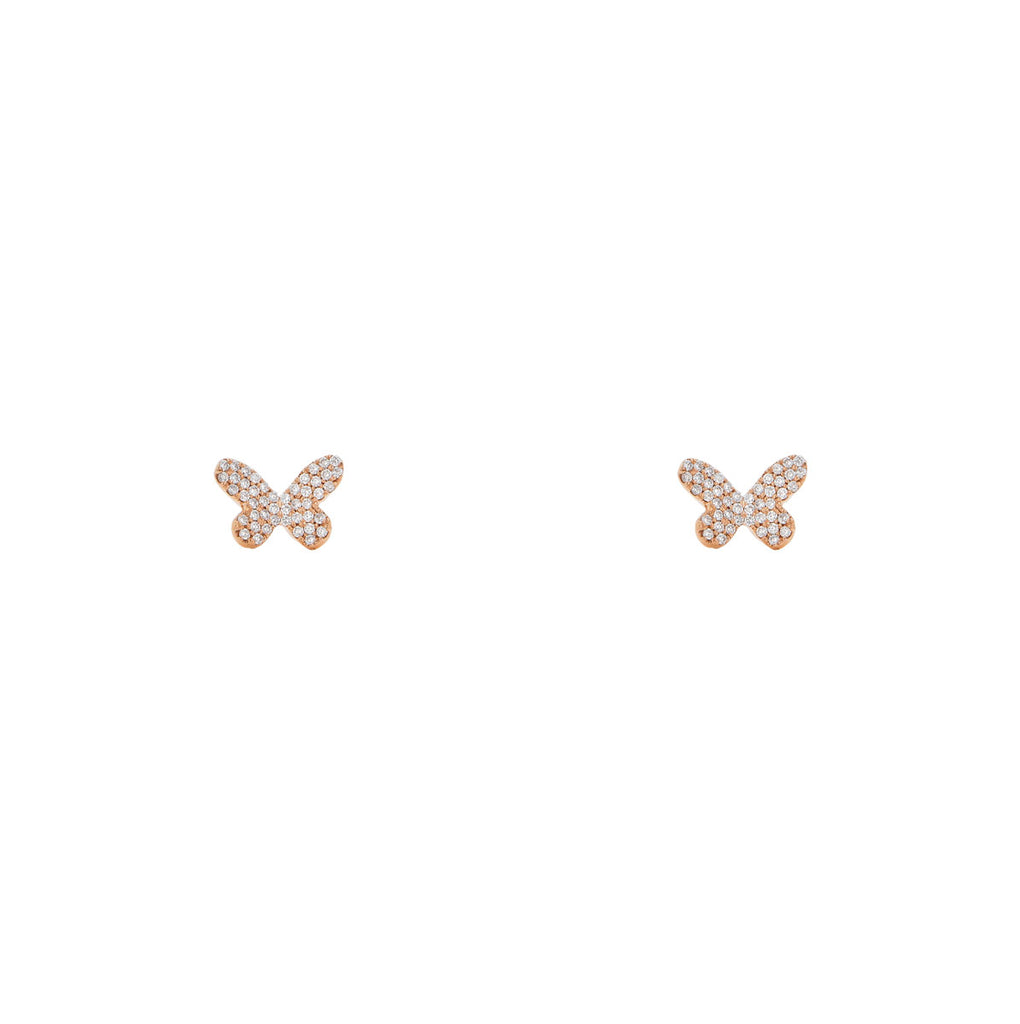 diamond butterfly stud earrings pre 605 14k