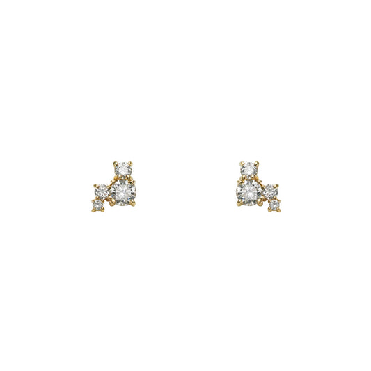 diamond constellation gold earrings PRE 155 14KY