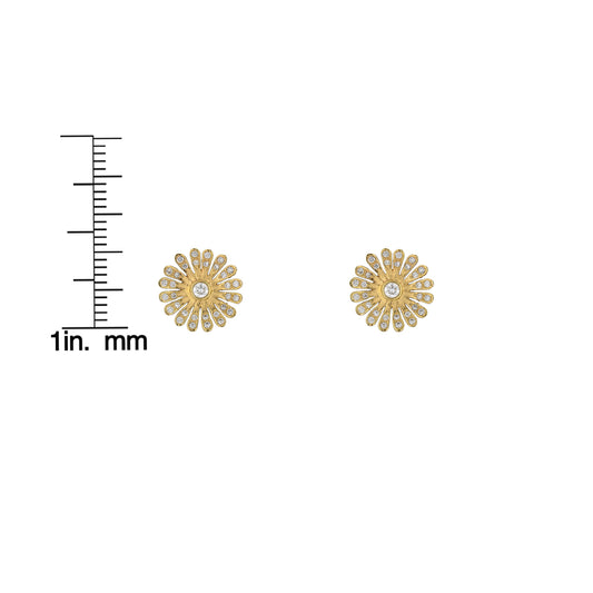 Diamond Daisy Stud Earrings