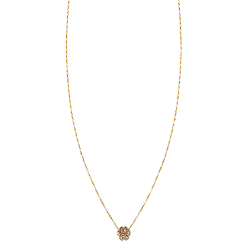 Diamond Dog Paw Print Necklace