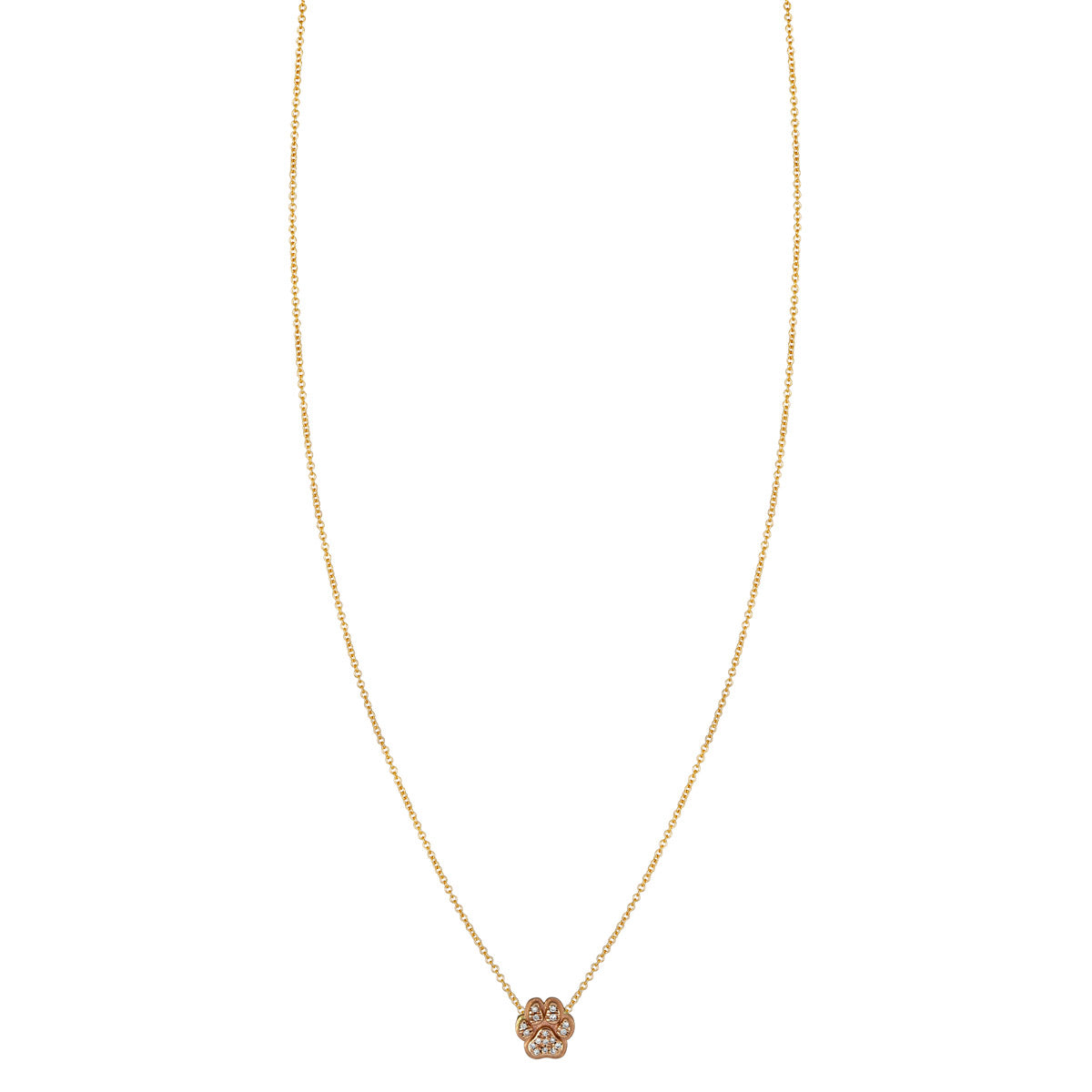 Diamond Dog Paw Print Necklace