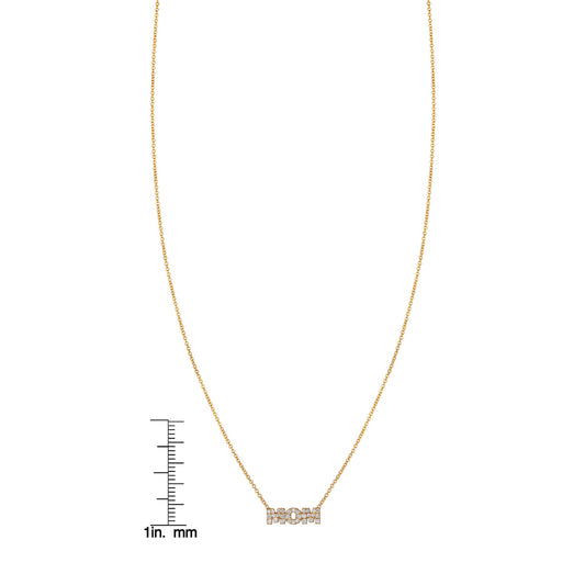 Diamond Mom Necklace: A Radiant Tribute in 14K Gold