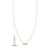 Diamond gold 'Mom' necklace - sentimental jewelry with size reference ruler