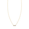 14k gold 'Mom' necklace with diamonds initial jewelry for mothers.