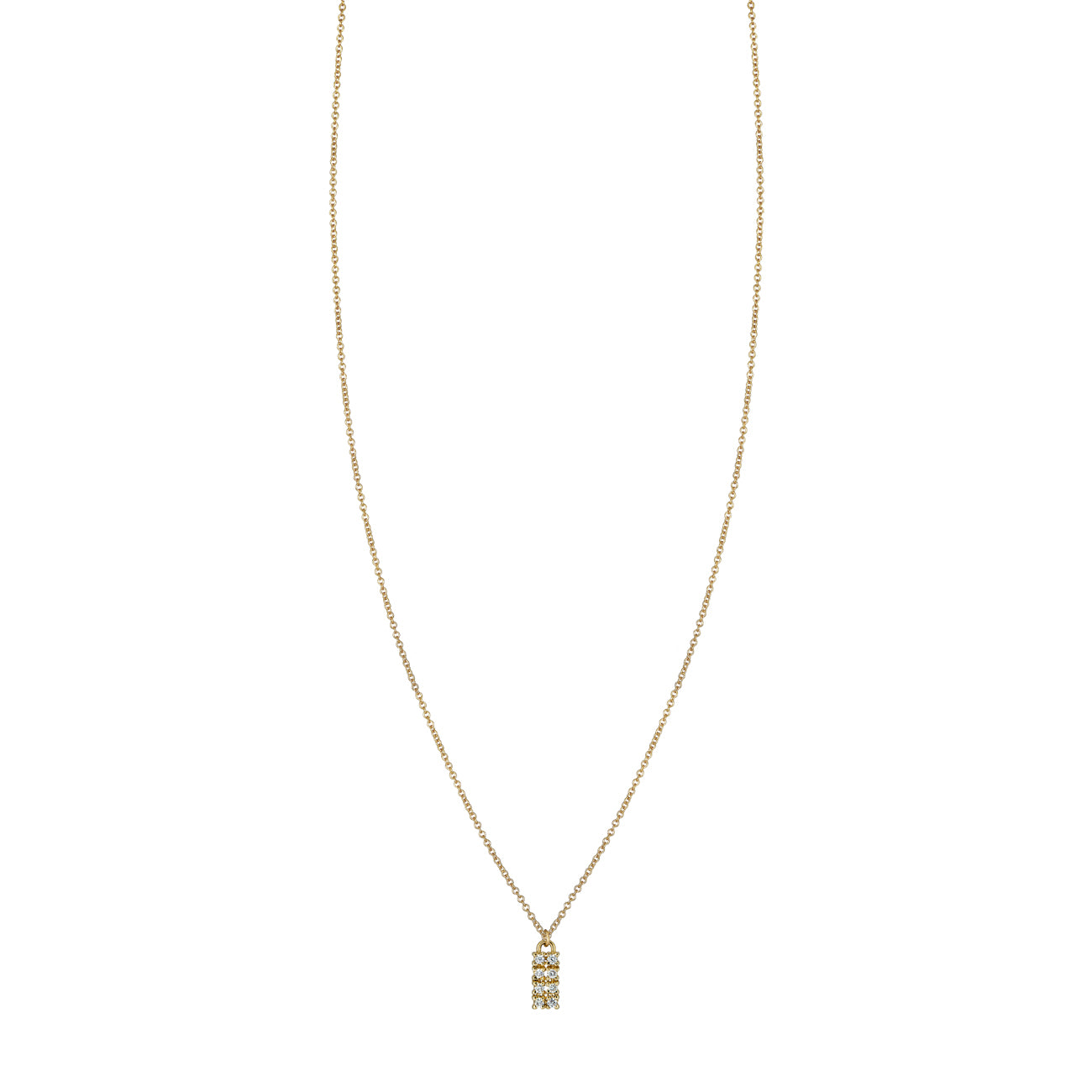 Diamond & Gold Tag Necklace