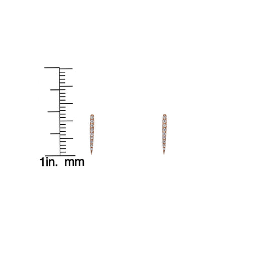 Diamond Long Drop Baby Stud Earrings