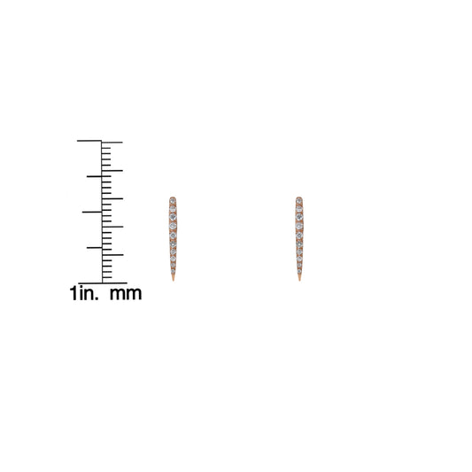 Diamond Long Drop Medium Stud Earrings