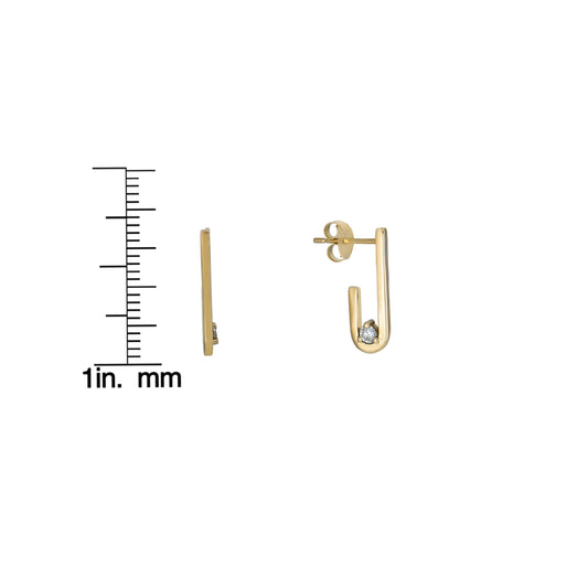 Diamond Paperclip Earrings