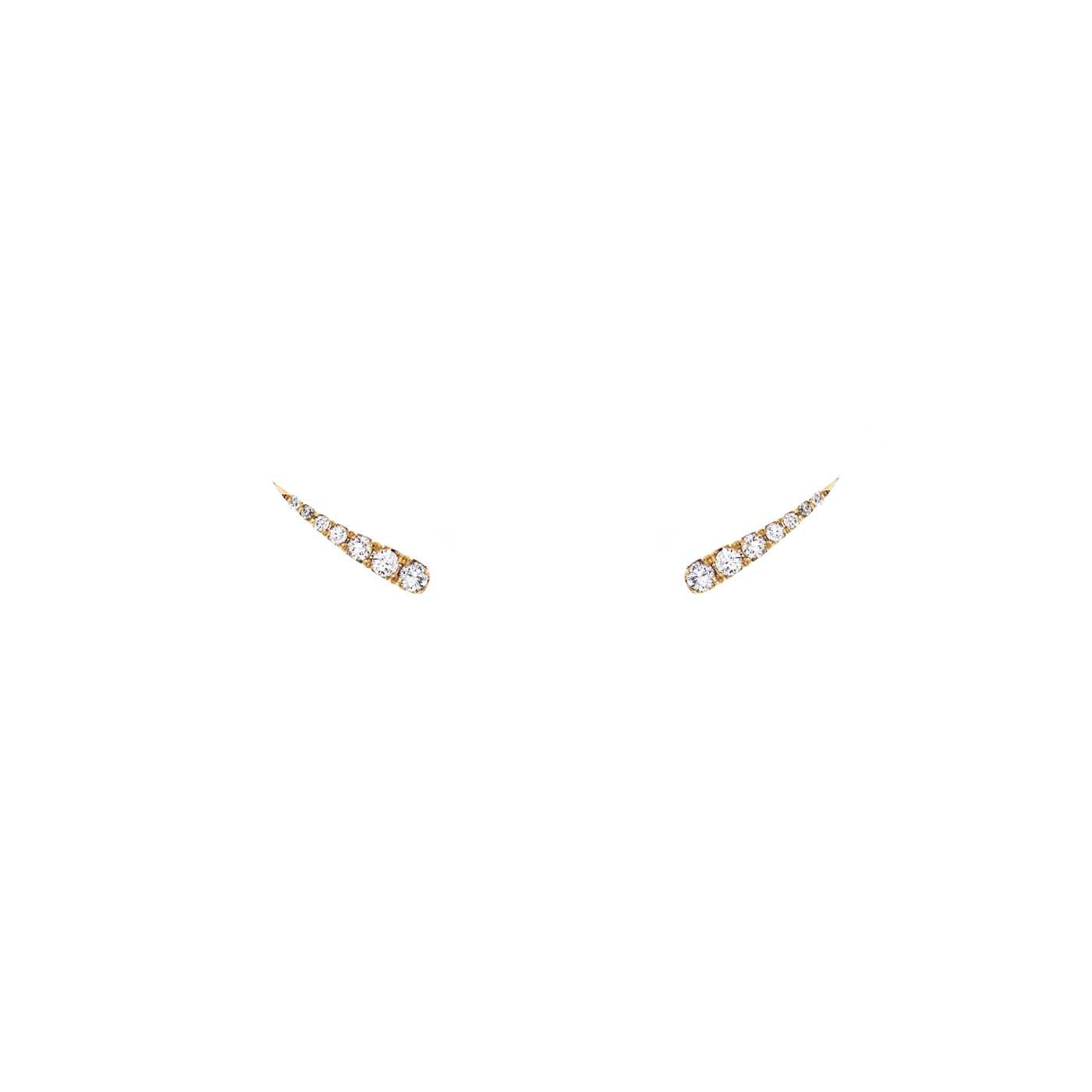 Diamond pavé eyelash stud earrings - glamorous eye-catching earrings