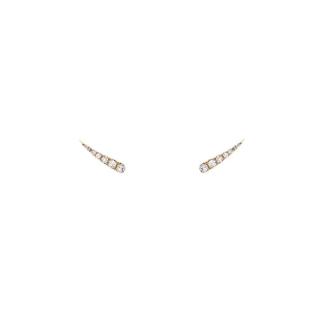Diamond pavé eyelash stud earrings - glamorous eye-catching earrings