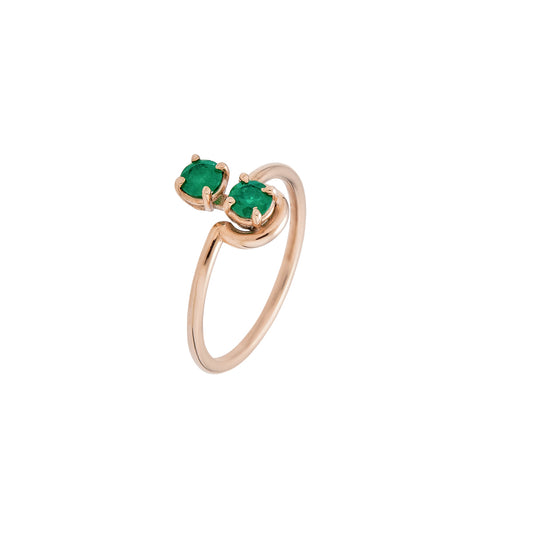 Double Emerald Band Ring