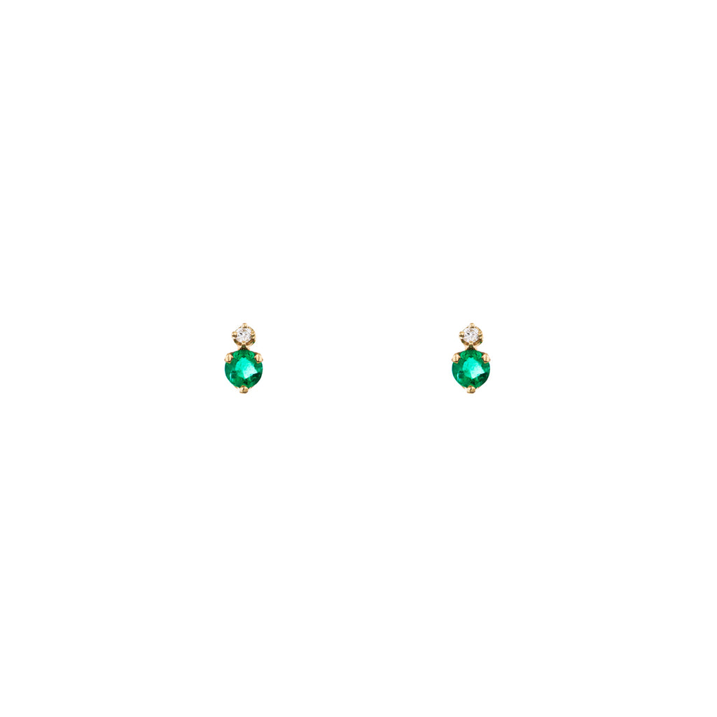 emerald and diamond bubble stud earrings pre 450 14ky