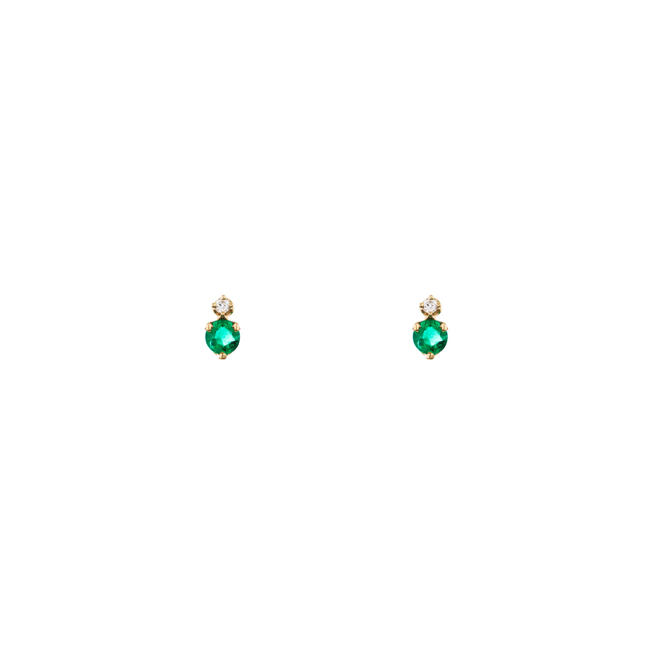 emerald and diamond bubble stud earrings pre 450 14ky