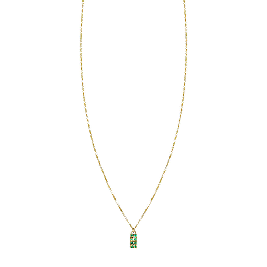 Emerald & Gold Tag Necklace