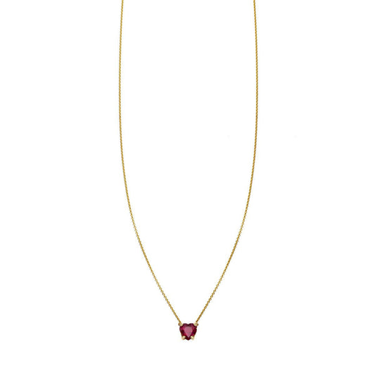 Faceted ruby heart necklace - elegant and romantic red gemstone jewelry