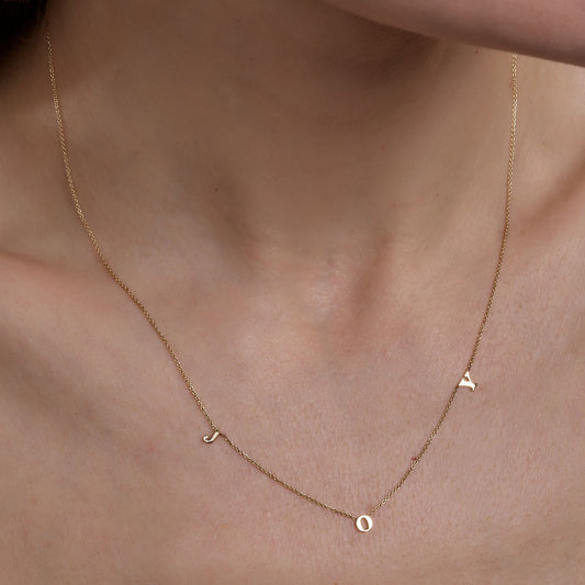 3 Letter Gold Initial Necklace
