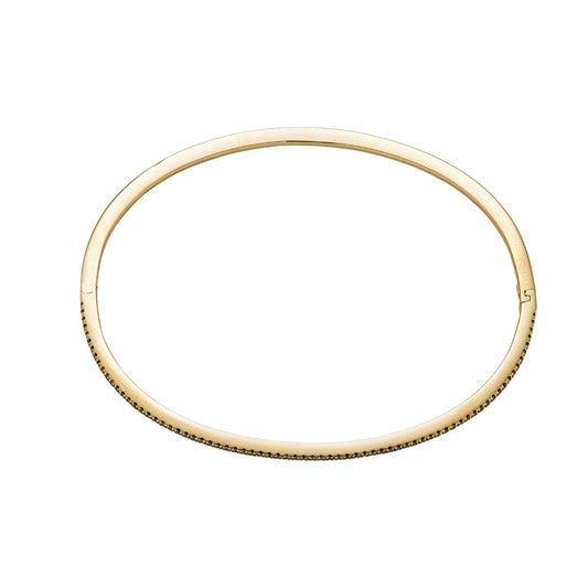 Gold & Black Diamond Bangle Bracelet