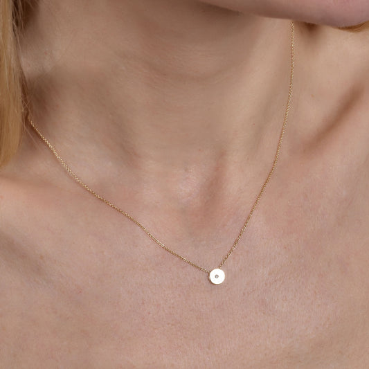 Gold Sun Disk Necklace