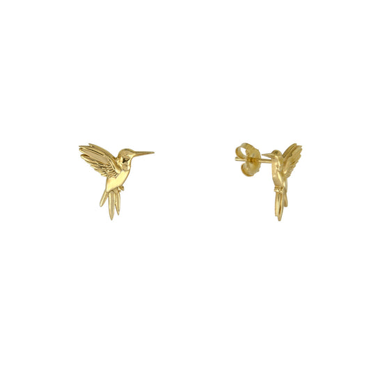 Gold Hummingbird Studs