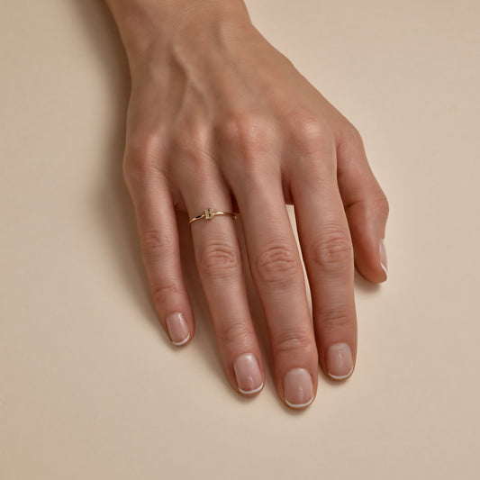 14K Gold Initial Ring