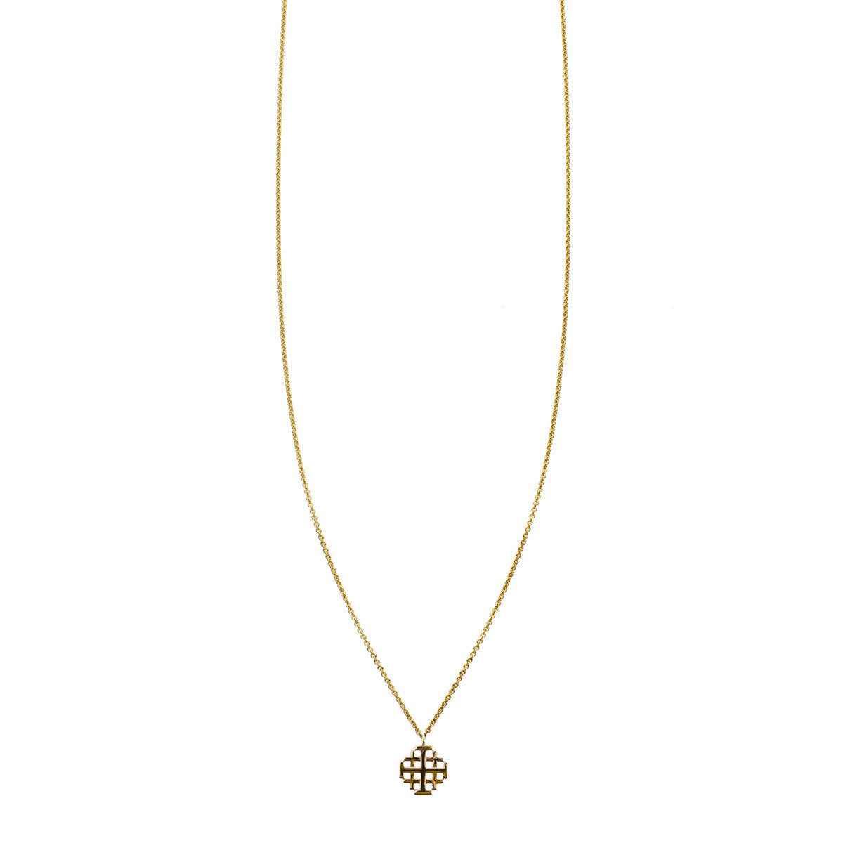 gold jerusalem cross charm pendant necklace PRN 017