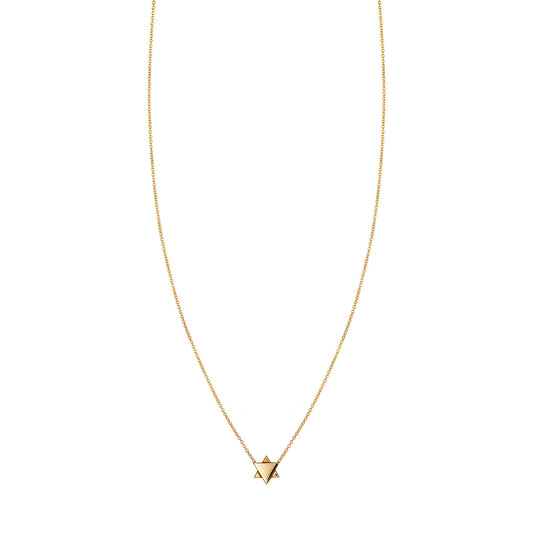 14k gold Star of David necklace, Jewish symbol jewelry.