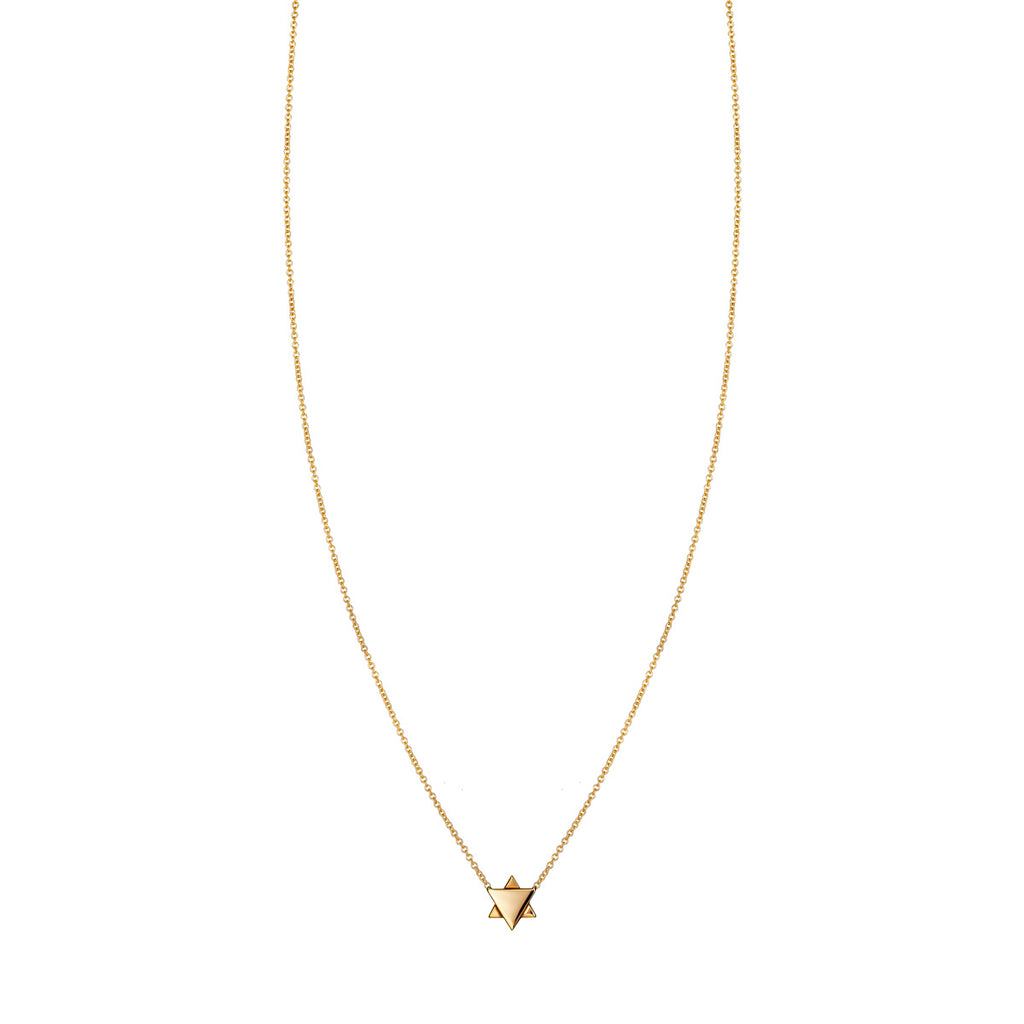 14k gold Star of David necklace, Jewish symbol jewelry.