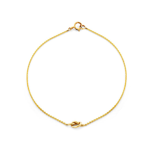 Gold Love Knot Bracelet - symbolic 'true lover's knot' design for eternal love and friendship