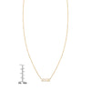 14k gold 'Mom' necklace (PRN067) with ruler, perfect for Mother's Day.