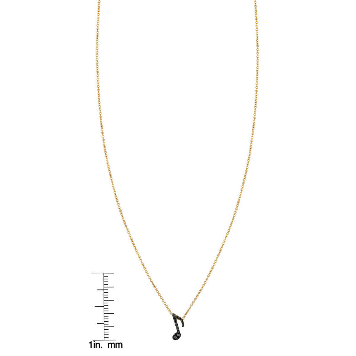 Black Diamond Eighth Note Necklace
