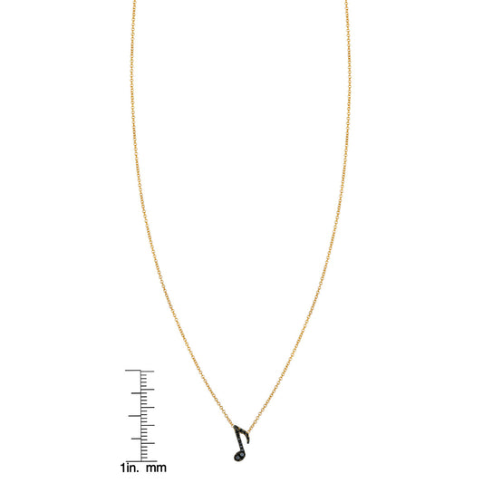 Black Diamond Eighth Note Necklace