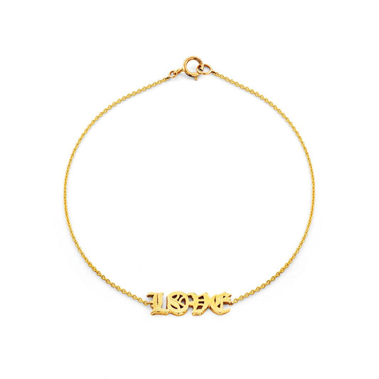 gold old english love bracelet prb 045 14ky