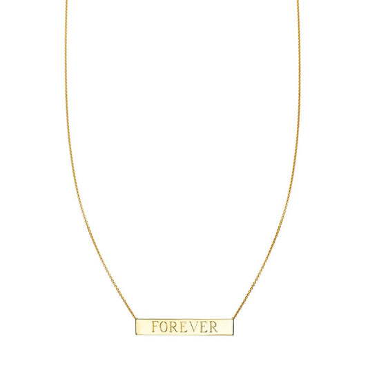 Gold Personalized Nameplate Bar Necklace