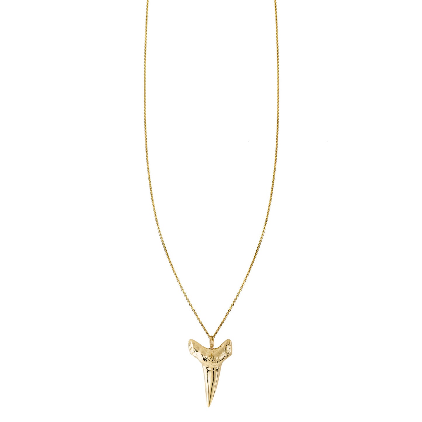gold shark tooth charm summer necklace PRN 291 14KY